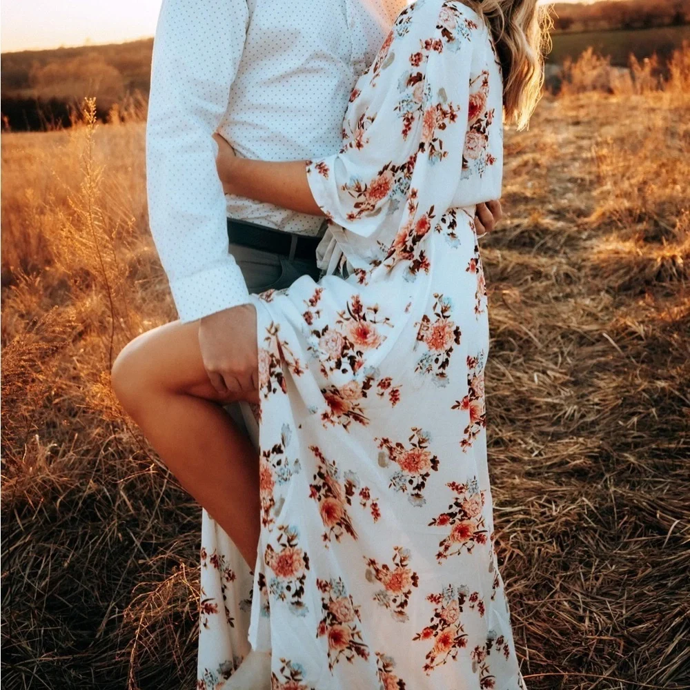 Flower Cream Maxi Dress - Picture 4 of 12